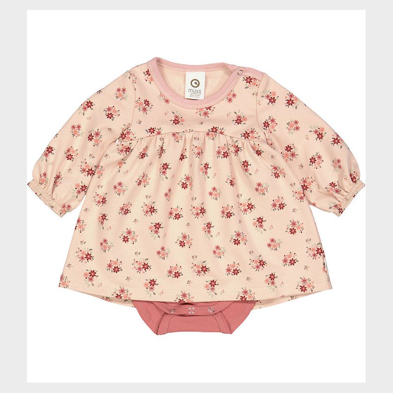 Msli Kjolebody l/ - Dahlia - Rose Sugar m. Blomster