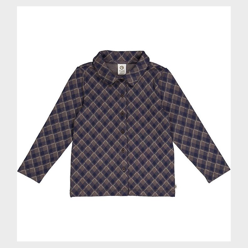 Msli skjorte - Jacquard - Tower Grey/Night Blue/Desert Green