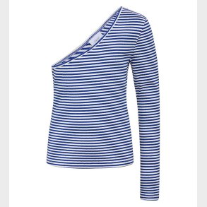 Grunt Bluse - Rib - Tempere - Bl/Hvidstribet
