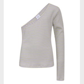 Grunt Bluse - Rib - Tempere - Lilla/Gulstribet