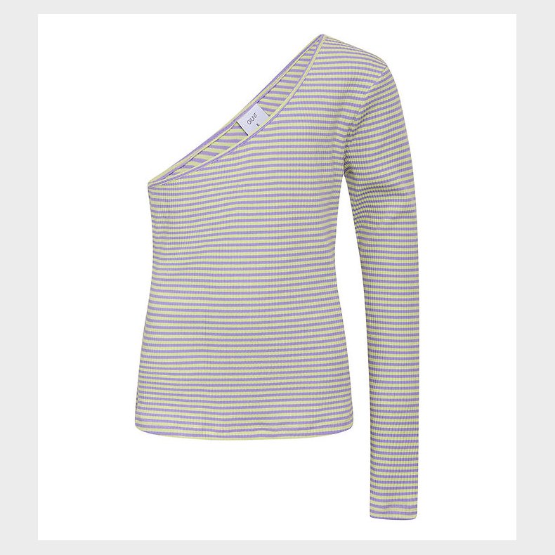 Grunt Bluse - Rib - Tempere - Lilla/Gulstribet