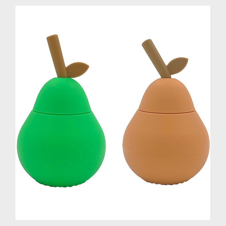 OYOY Kopper m. Sugerr - 2-pak - Pre - Silikone - Apricot/Brigh