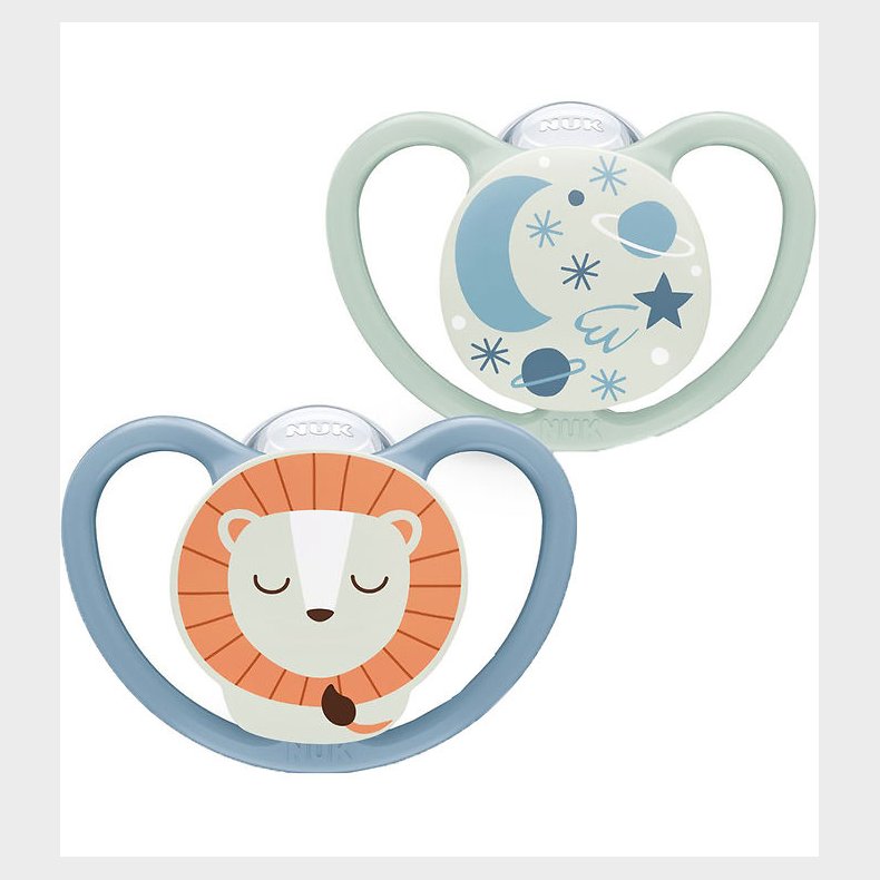 Nuk Sutter - 2-pak - Space Night - Bl�/Gr�n