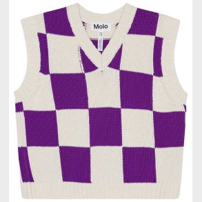 Molo Vest - Strik - Gitta - Purple Shell Check