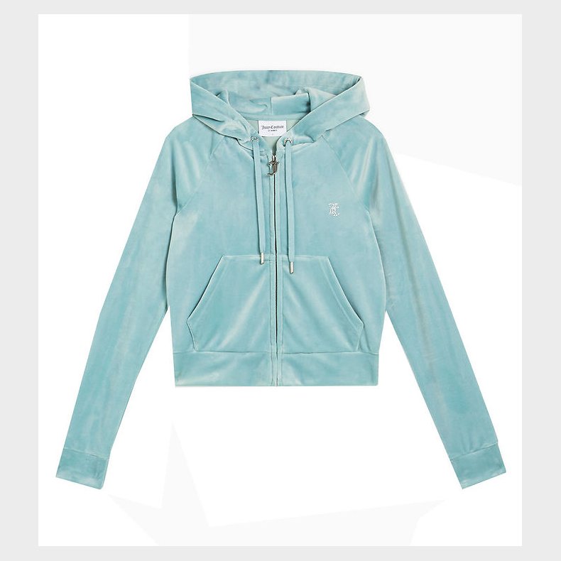 Juicy Couture Cardigan - Cropped - Madison - Velour - Blue Surf