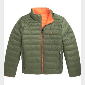 Polo Ralph Lauren Dynejakke - Vendbar - Army/Orange