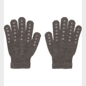 GoBabyGo Handsker - Strik - Uld - Brown Melange m. Dupper
