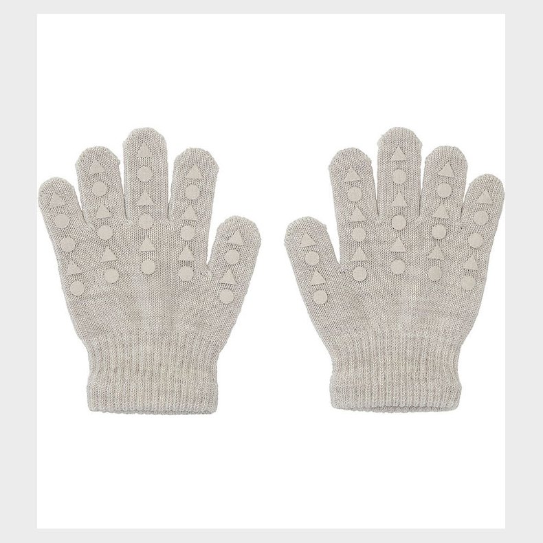 GoBabyGo Handsker - Strik - Uld - Sand m. Dupper