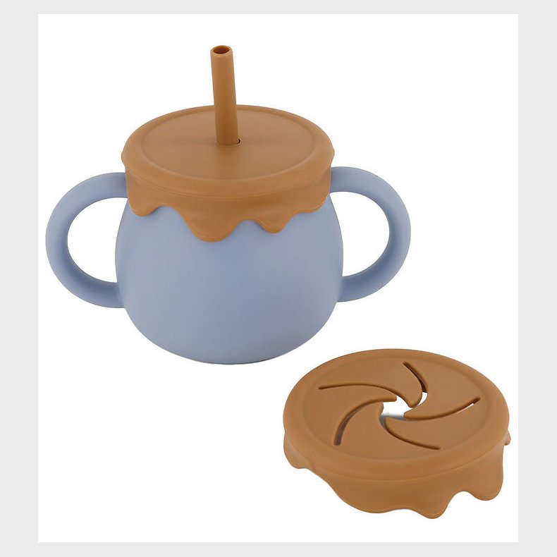 Mikk-Line Kop m. Suger�r - Silikone - Faded Denim/Brun