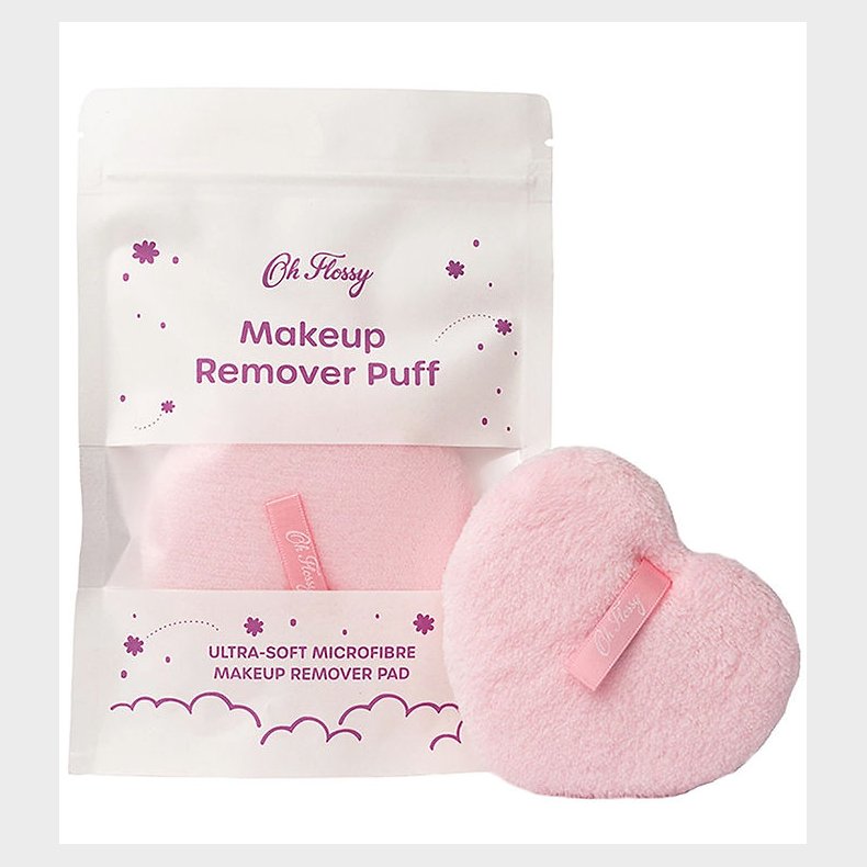 Oh Flossy Makeupfjerner-pude - Hjerte - Rosa