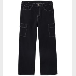 LMTD Bukser - Cargo - NlnUtizza - Black/White Stitches