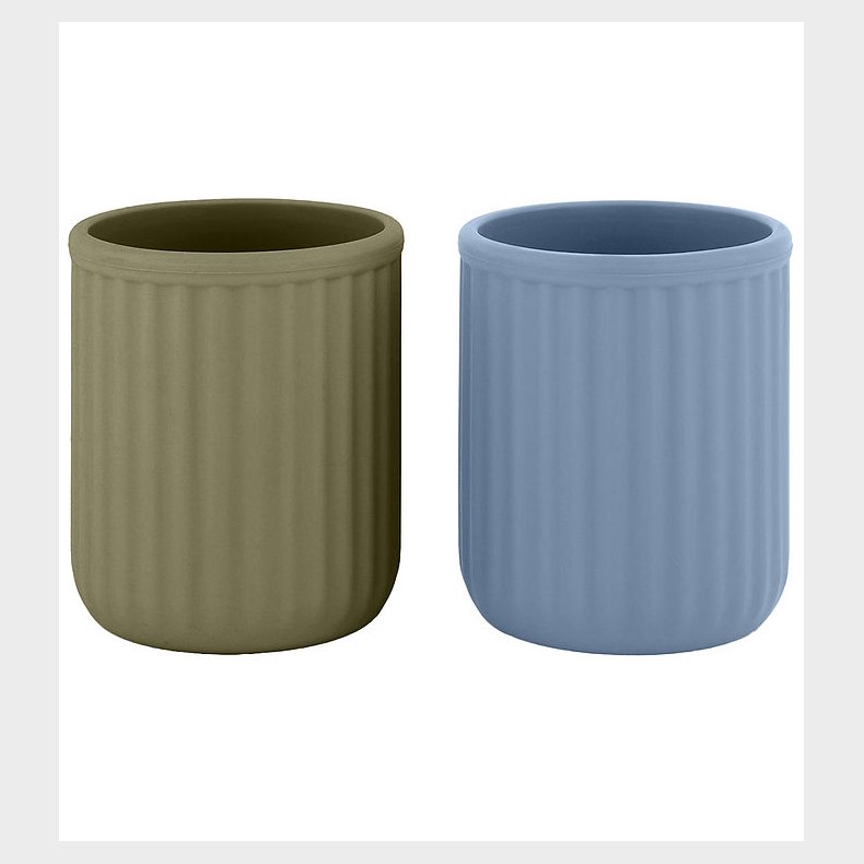 Mikk-Line Kopper - 2-pak - Silikone - Faded Denim/Dried Herb