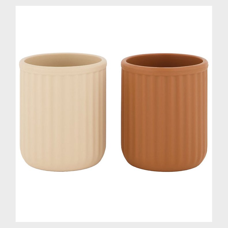 Mikk-Line Kopper - 2-pak - Silikone - White Swan/Brown Sugar