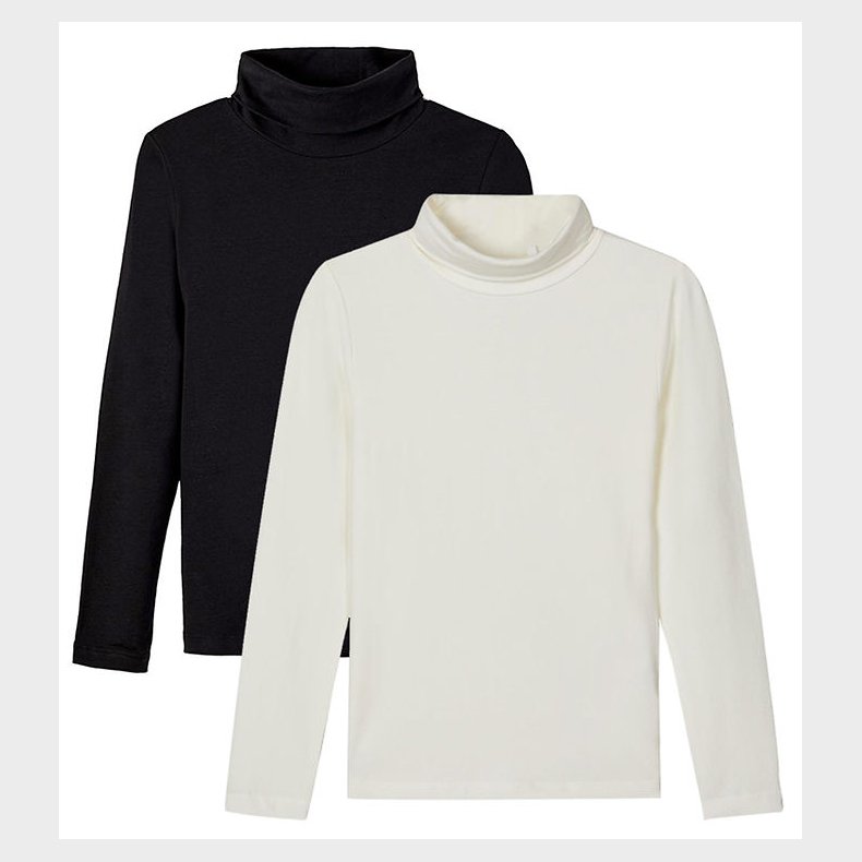 Name It Bluse m. Rullekrave - 2-pak - Noos - NknViggo - White Al