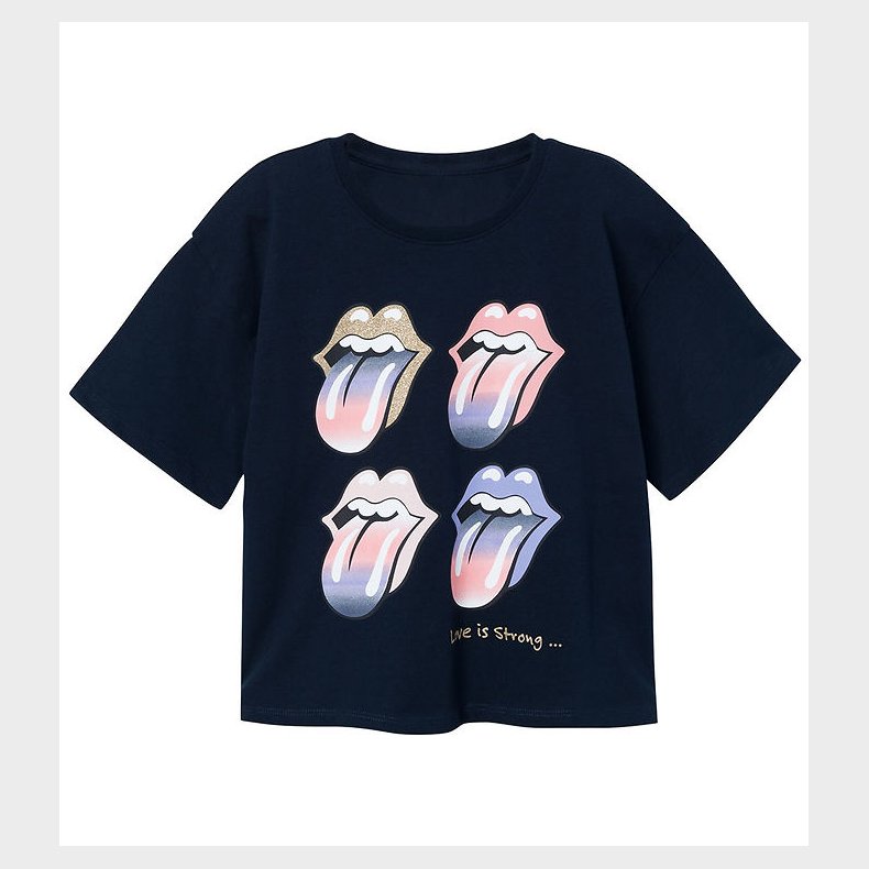 Name It T-shirt - NkfNarina Rollingstones - Noos - Dark Sapphire