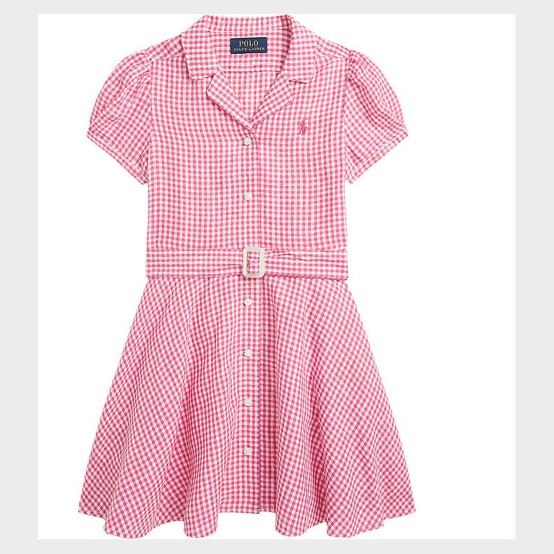 Polo Ralph Lauren Kjole - Gingham - Hr - Pink/Hvidternet
