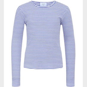 Grunt Bluse - Nastola - Bl/Hvid Stribet