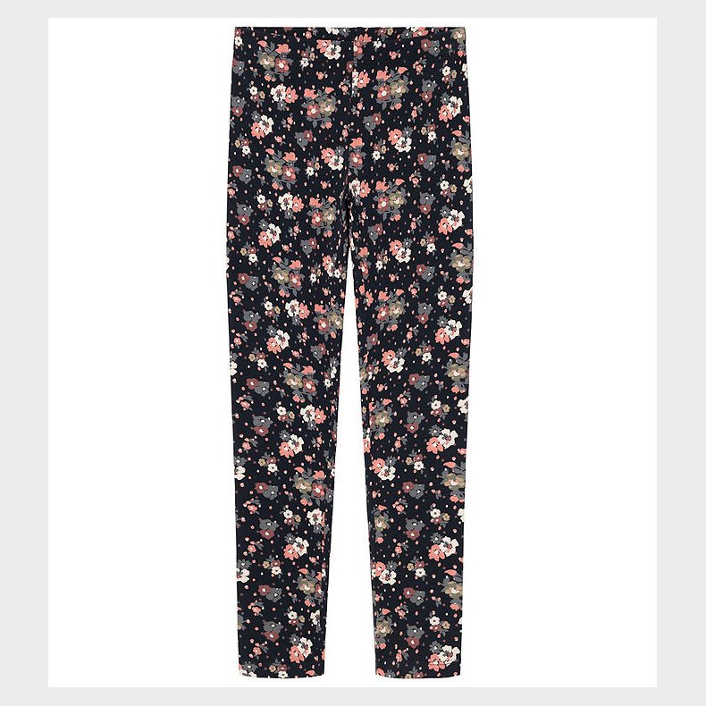 Name It Leggings - NkfVivian - Noos - Dark Sapphire m. Blomster