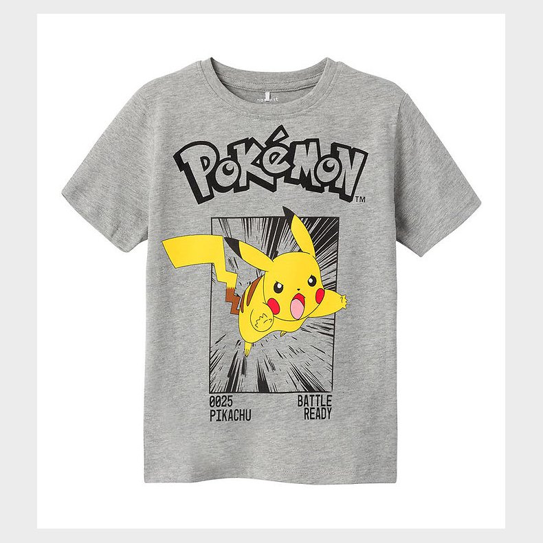 Name It T-shirt - NkmNoisi Pokemon - Noos - Grey Melange