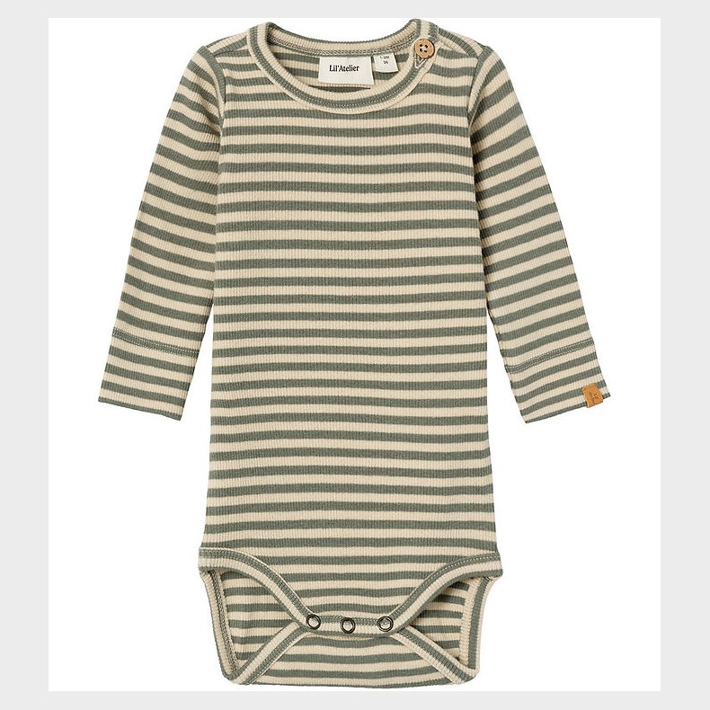 Lil Atelier Body l/ - NbmGago - Noos - Fog/Agave Green