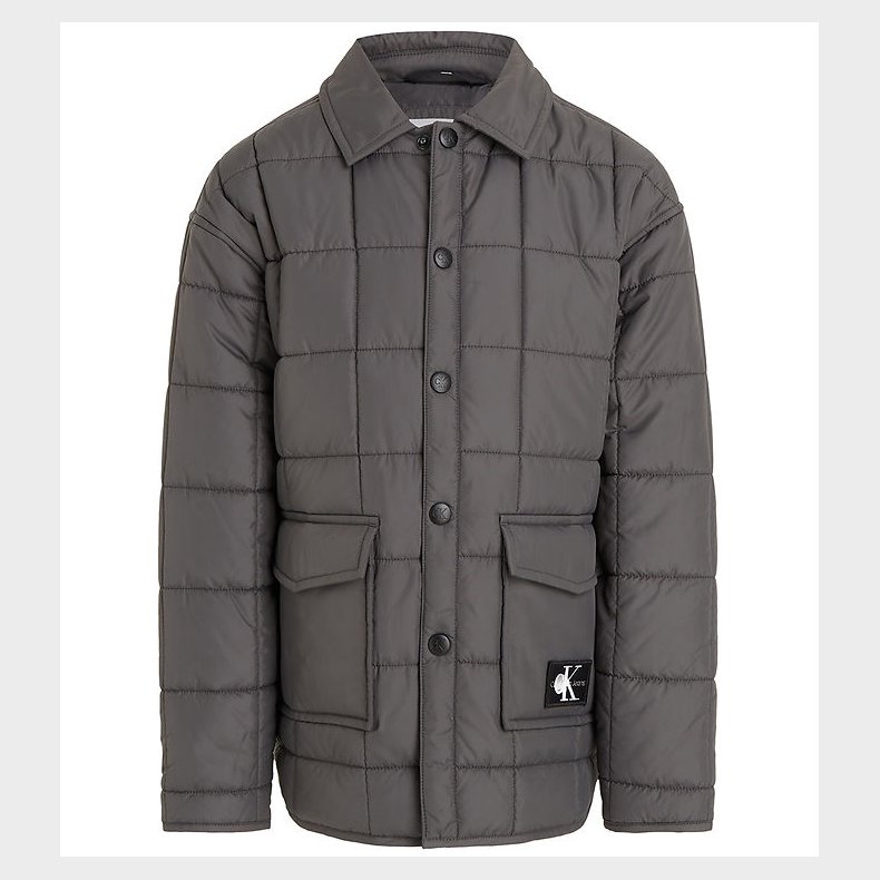 Calvin Klein Termojakke - Quilted Badge - Mrkegr