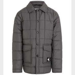 Calvin Klein Termojakke - Quilted Badge - M�rkegr�
