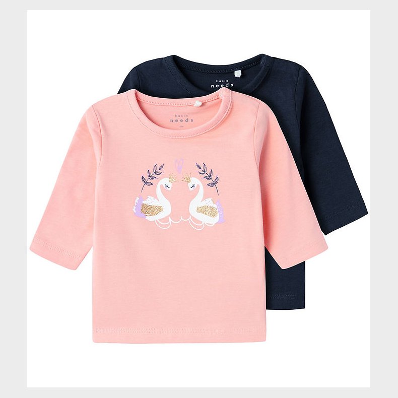 Name It Bluse - NbfVubie - 2-pak - Murex Shell m. Glitter