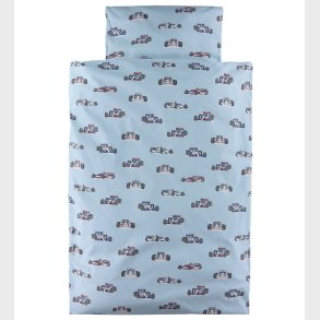 Nrgaard Madsens Sengetj - Voksen - Lysebl m. Racerbiler