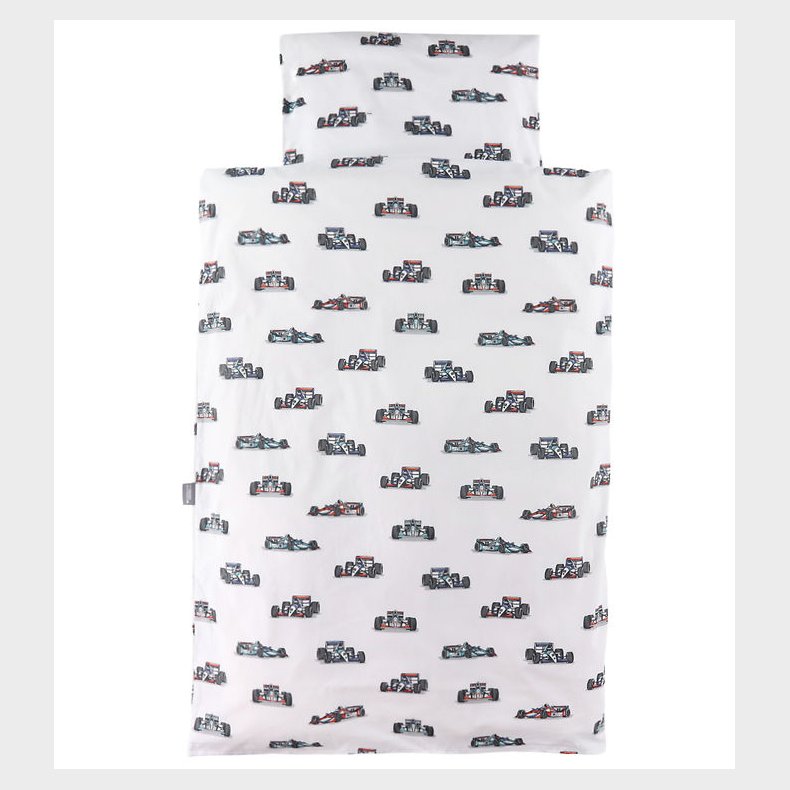 Nrgaard Madsens Sengetj - Junior - Hvid m. Racerbiler