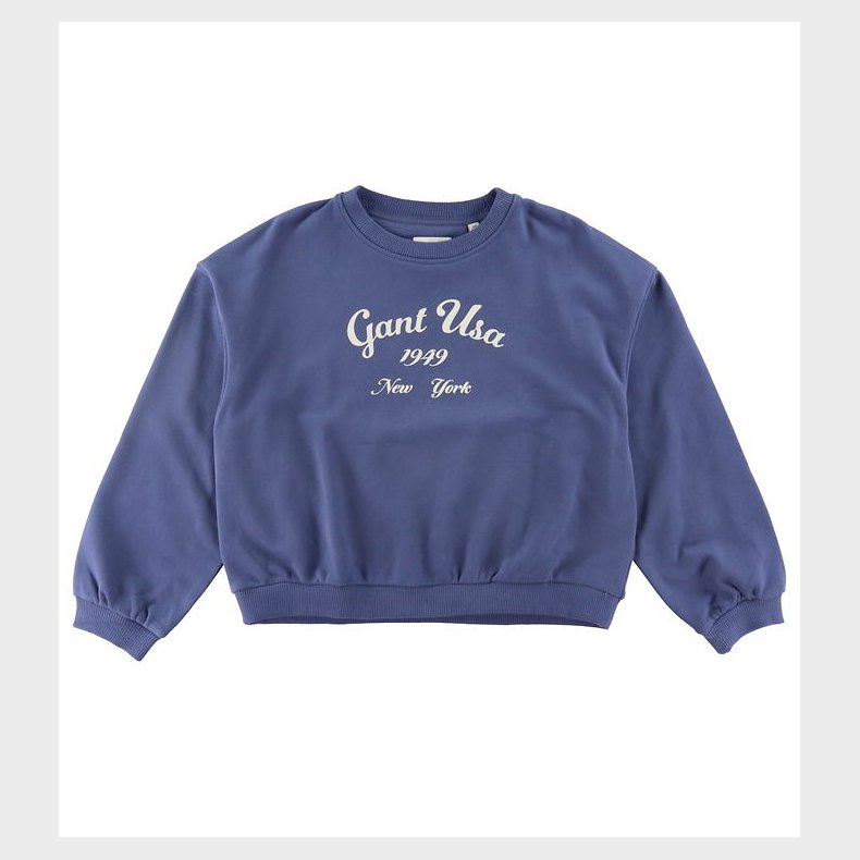 GANT Sweatshirt - Oversized Logo - Washed Blue
