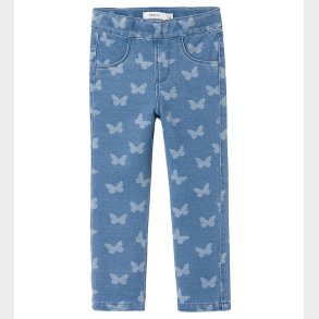 Name It Leggings - Noos - NmfSalli - Medium Blue Denim/Sommerfug