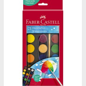 Faber-Castell Vandfarver - Akvarel - 21 Farver + 1 Pensel