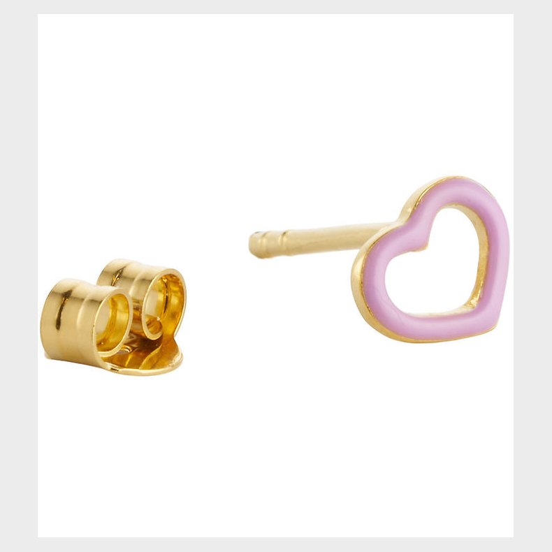 Design Letters rering - 1 stk. - Lilla Hjerte - 18K Guldbelagt