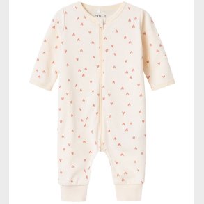 Name It Natdragt - Noos - NbfNightsuit - Buttercream m. Hjerter