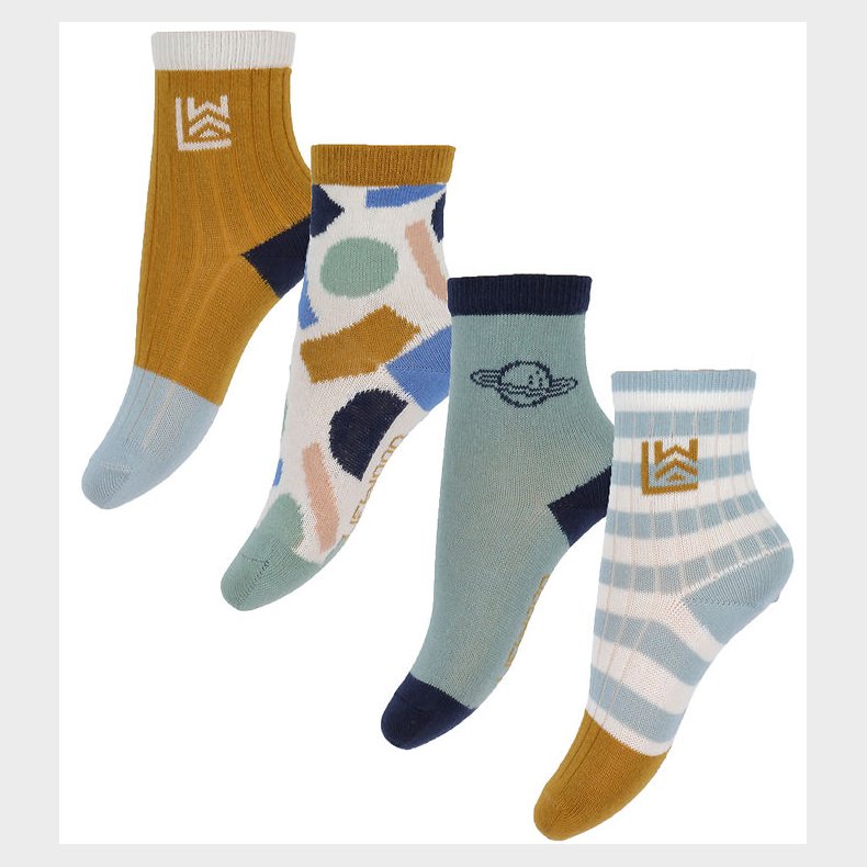 Liewood Strmper - Silas - 4-pak - Planet Mix