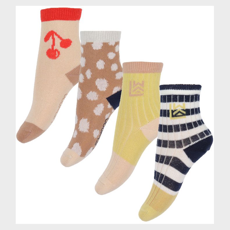 Liewood Strmper - Silas - 4-pak - Cherries Multi Mix