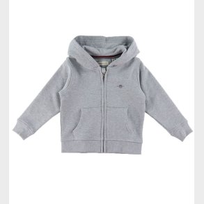 GANT Cardigan - Shield Zip - Light Grey Melange