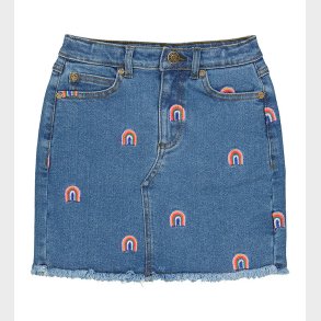 The New Nederdel - TnJanet - Denim - Bl m. Regnbuer