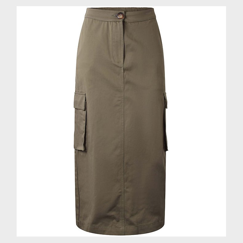 Hound Nederdel - Long Cargo Skirt - Army Green