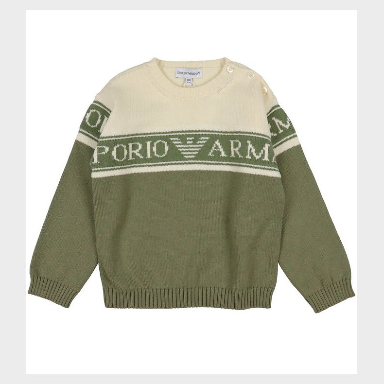 Emporio Armani Bluse - Strik - Fantasia Verde m. Hvid