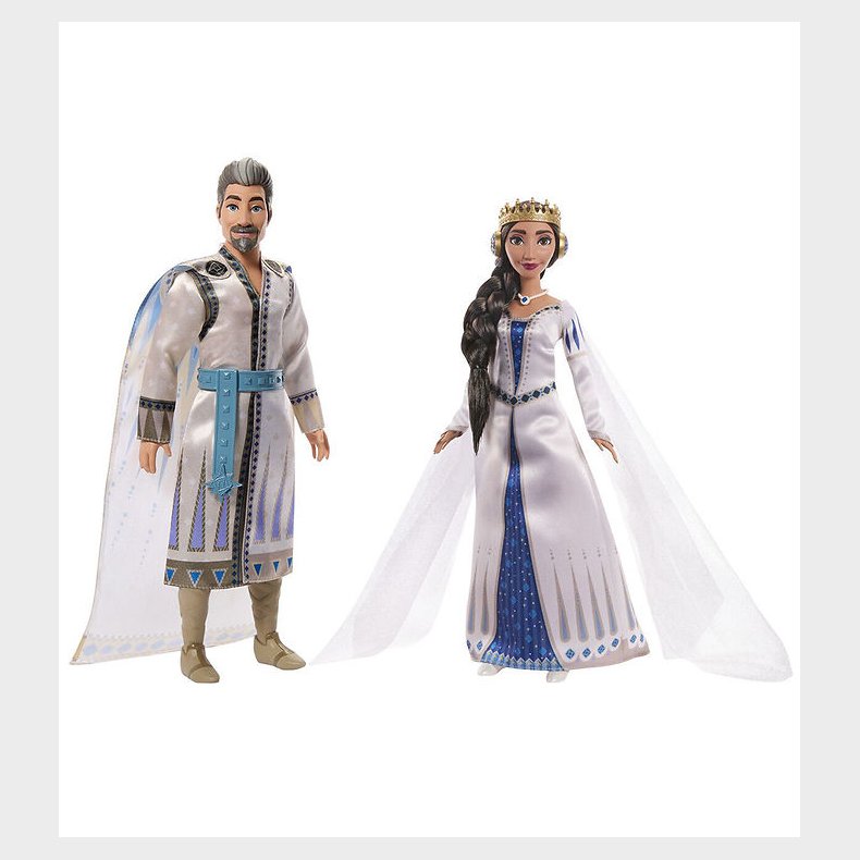 Disney Wish Dukker - 30/27 cm - Kong Magnifico/Dronning Amaya