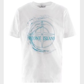 Stone Island T-shirt - Hvid m. Gr�n