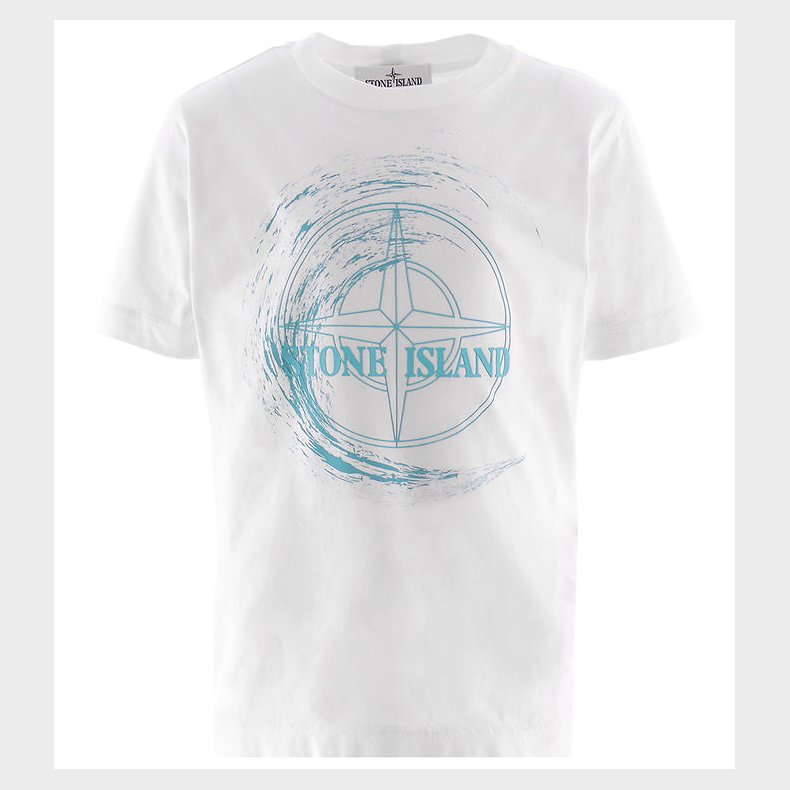 Stone Island T-shirt - Hvid m. Gr�n
