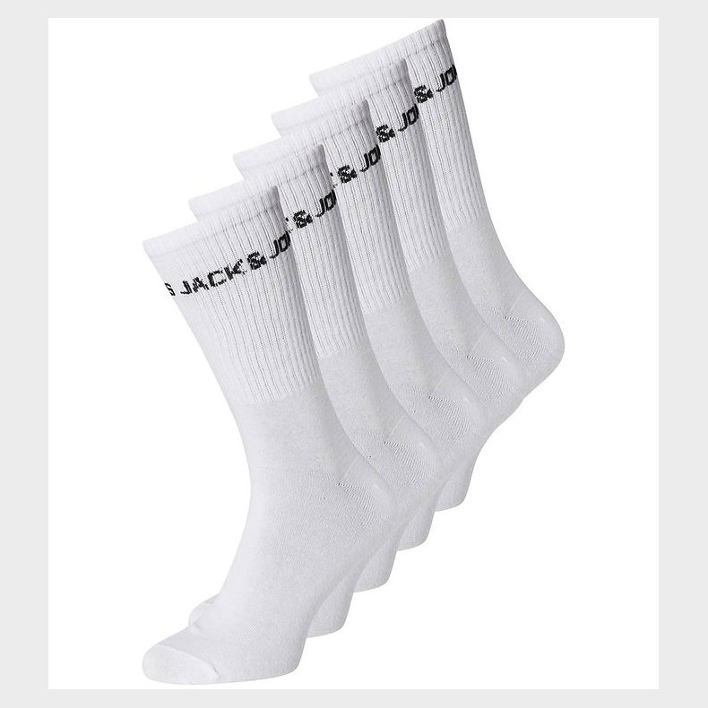 Jack & Jones Str�mper - JacBasic - 5-Pak - Hvid