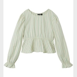 LMTD Bluse - NlfTipsy - Cropped - Turtledove/Crme De Menthe Str