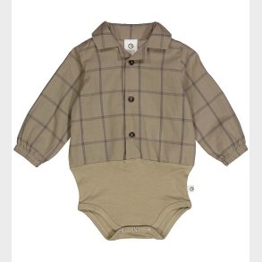 Msli Skjortebody l/ - Check - Cashew