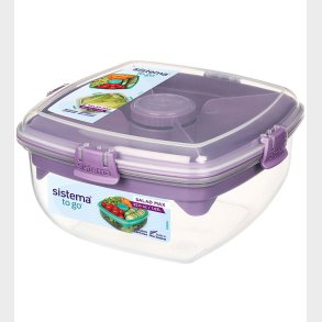 Sistema Madkasse m. Tilbehr - Salad Max To Go 1,63L - lilla