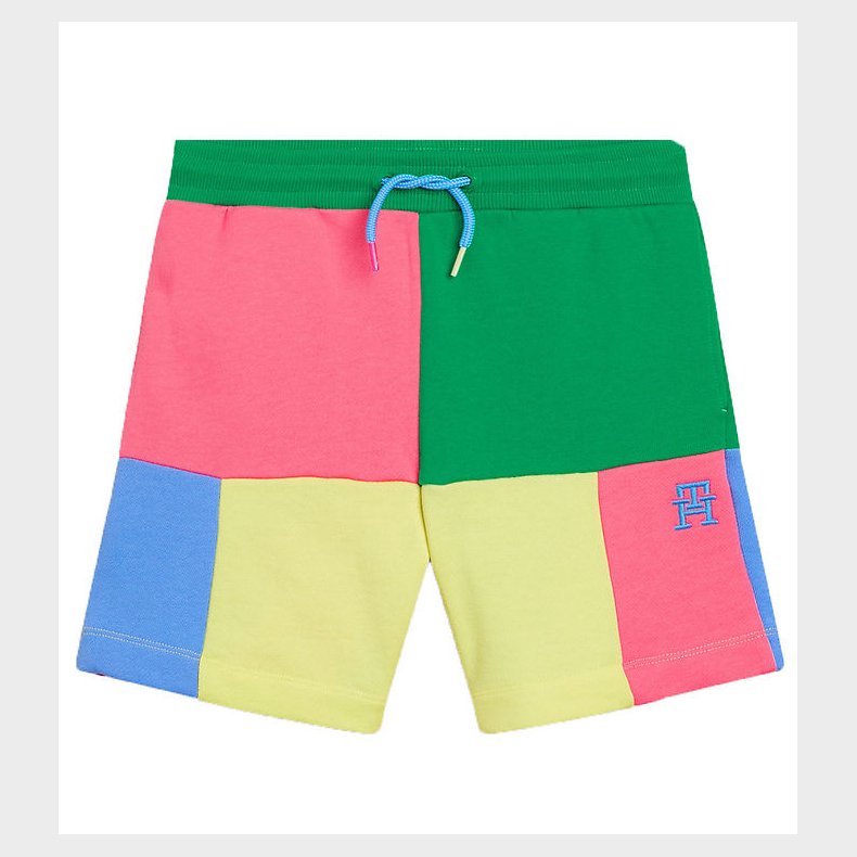 Tommy Hilfiger Sweatshorts - U Colorblock Monogram - Grn/Gul/Pi