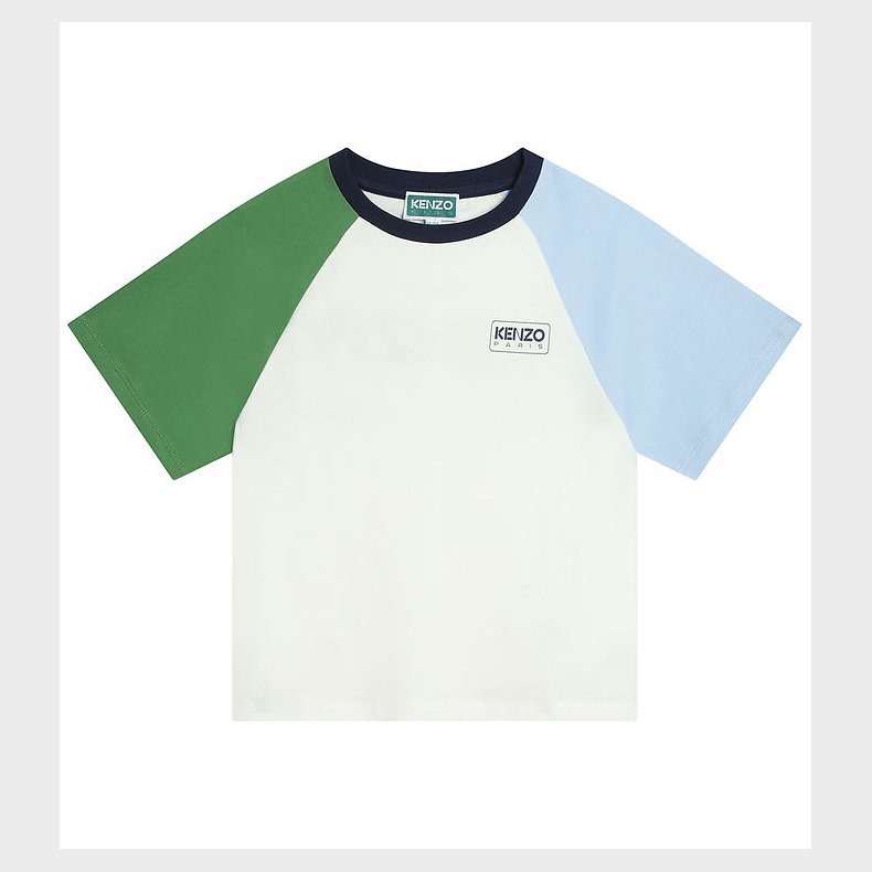 Kenzo T-shirt - Ivory m. Grn/Lysebl