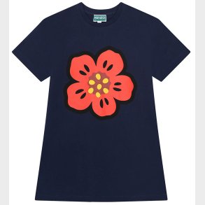 Kenzo Kjole - Navy/Rd m. Blomst